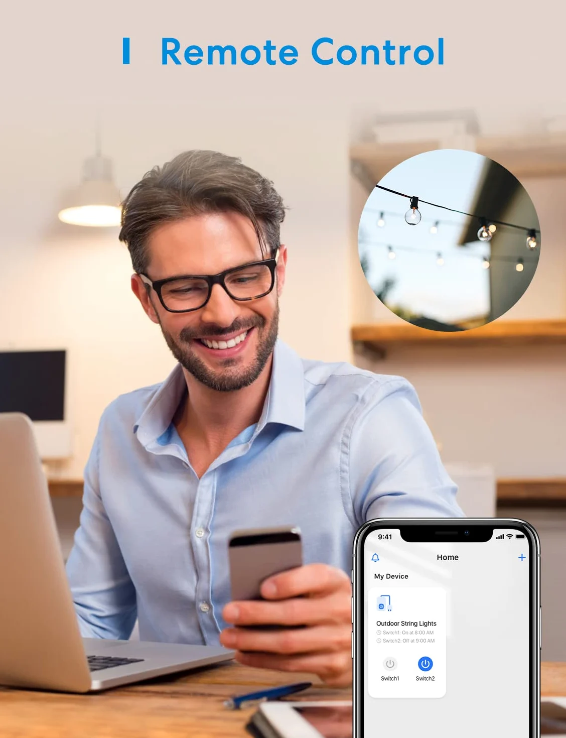 Meross Presa WiFi Esterna, Multipresa Intelligente Outdoor 2 Prese Uscita, Controllo Remoto Separato Tramite App, Compatibile con Alexa, Google Assistant, e SmartThings