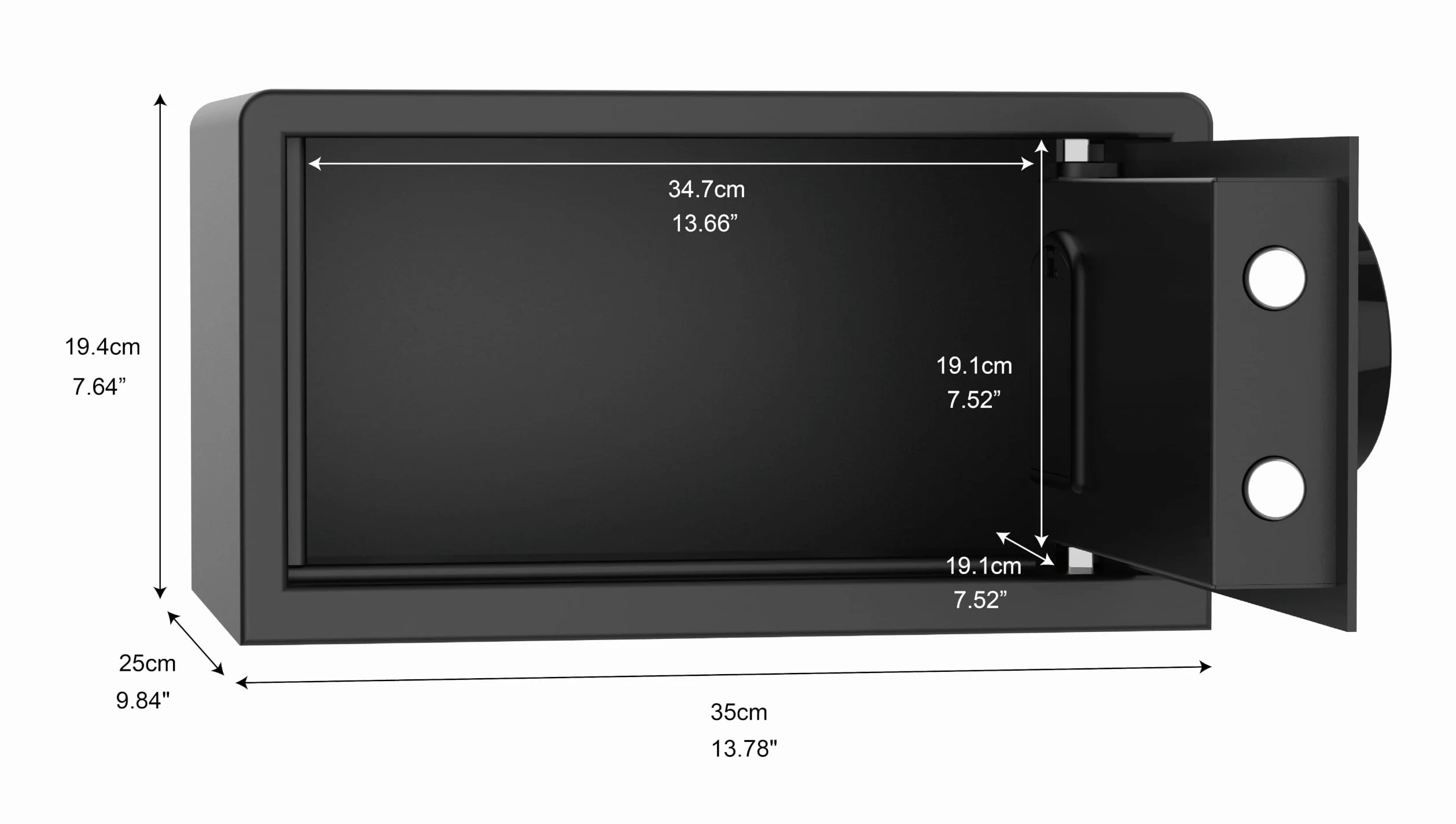 ACS-2 Cassaforte digitale compatta per hotel e ufficio piccola cassaforte | Tastiera elettronica, bulloni motorizzati, porta USB, chiavi di emergenza, display a LED, cassaforte di sicurezza 13.9L