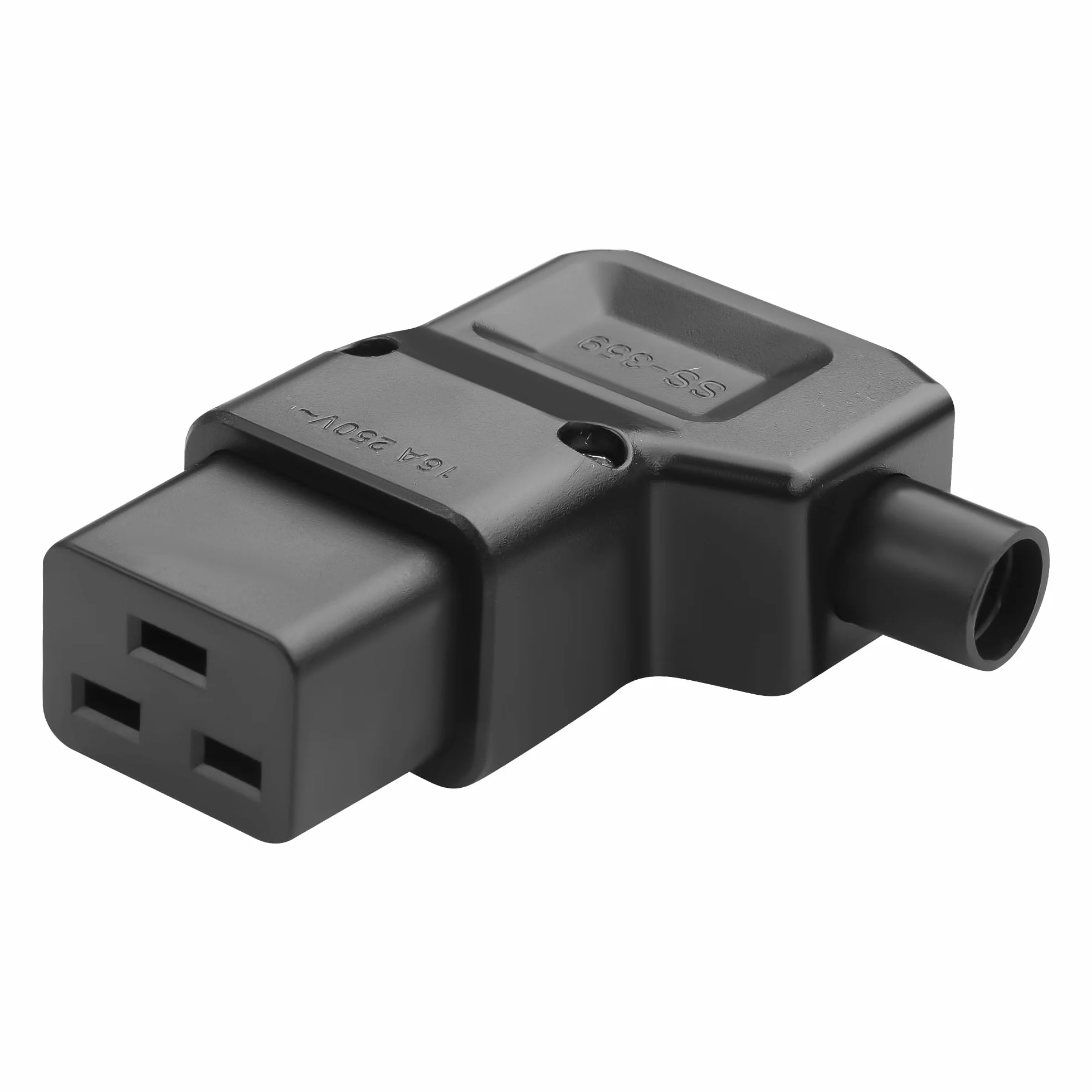 Adattatore CA ad angolo retto IEC320 C19,16 A/250 V C19 staccabile connettore fai da te C19,90 gradi C19 PDU per strisce di alimentazione UPS (C19)