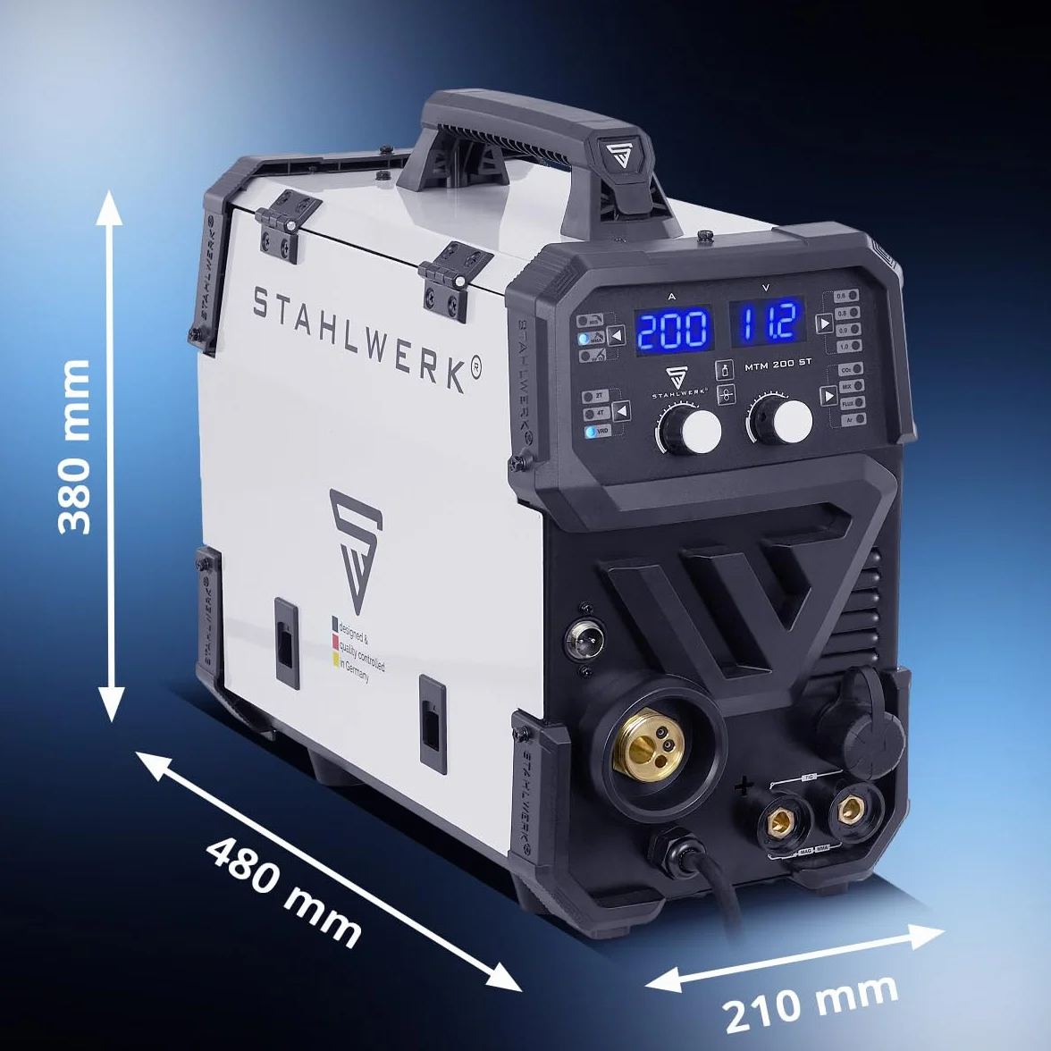 STAHLWERK Saldatrice combinata 3-in-1 MTM-200 ST Inverter TIG MIG/MAG MMA 200 A avanzamento sinergico 4 rulli