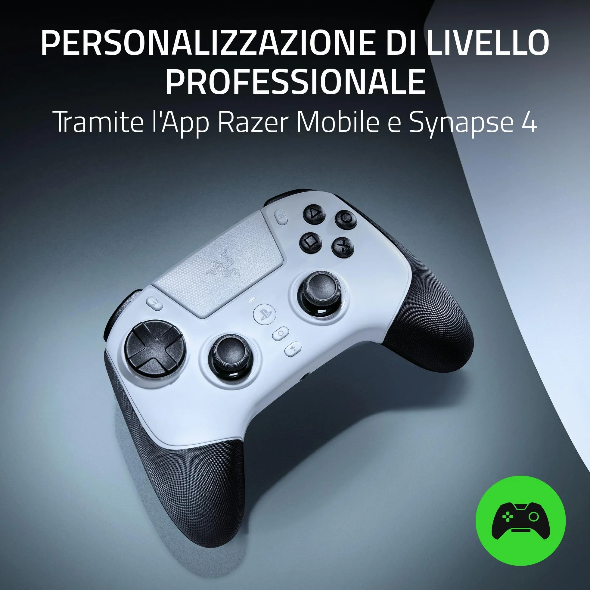 Razer Raiju V3 Pro - Controller wireless per e-sport per PlayStation 5 e PC - 4 pulsanti rimovibili e 2 bumper con impugnatura a artiglio - Stick analogici TMR - Pro HyperTrigger | Bianco