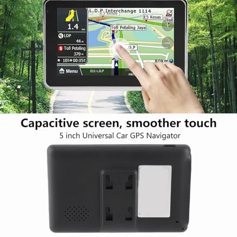 Touchscreen 5 pollici GPS Touch Screen 256 MB 8 GB universale per camion auto MP3 FM Europa Mappa/Mappe/Traffico in diretta/Parcheggio in diretta/Avvisi conducente/Voce