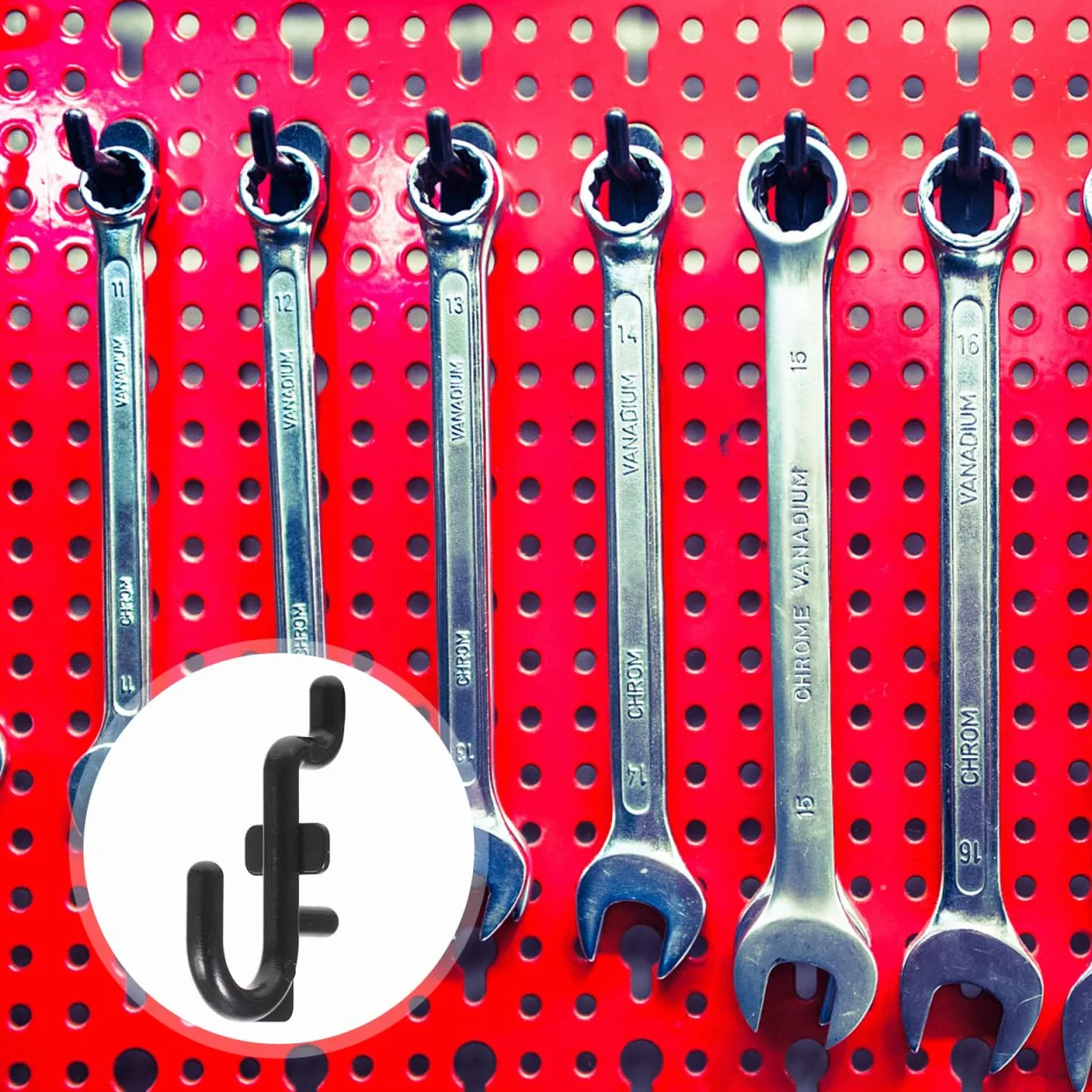 Mobestech 50 Pezzi Gancio Portaoggetti Pegboard Ganci Per Pannelli Forati Officina Plastica