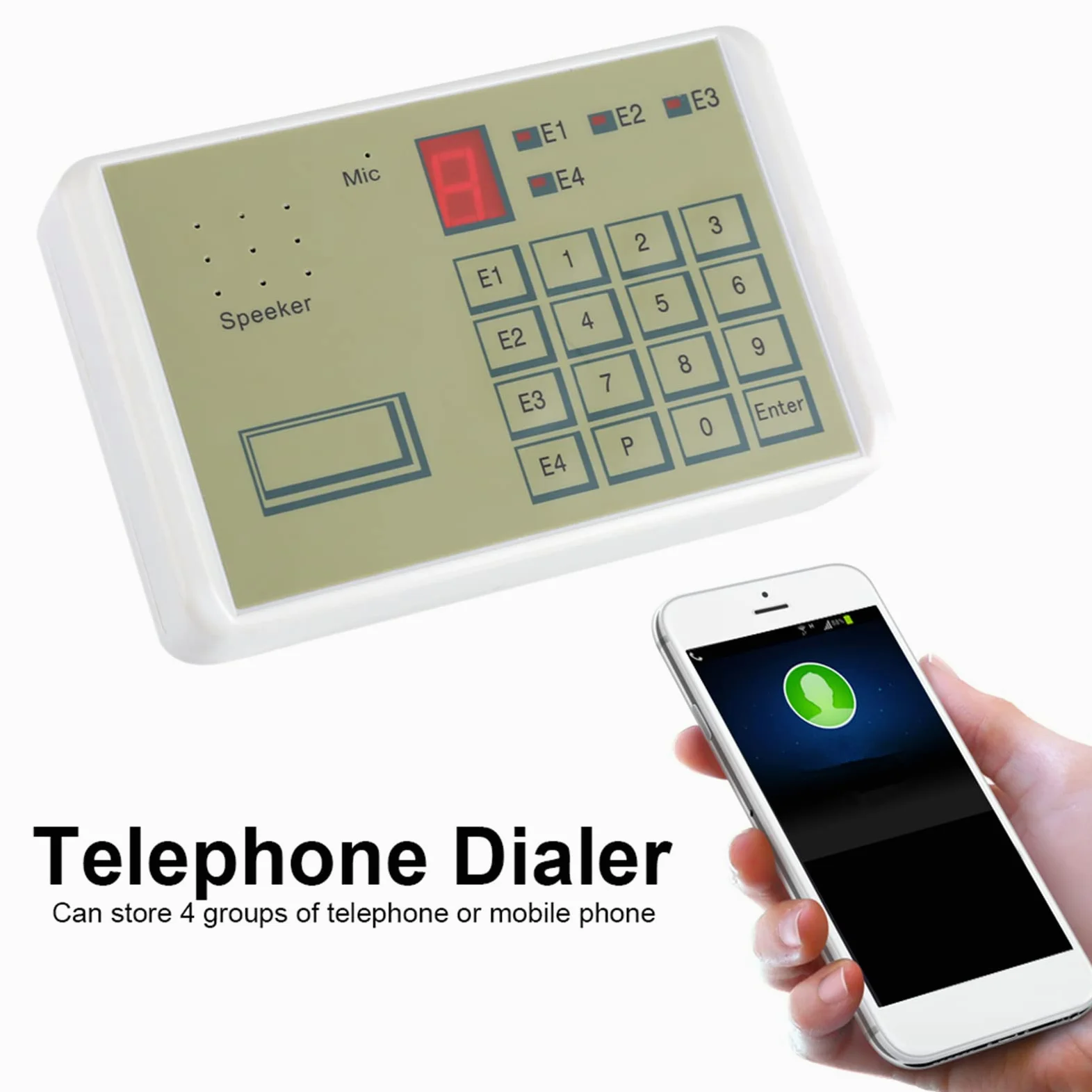 Combinatore Vocale Telefonico, Combinatore Vocale Automatico Per Telefono Cablato 12V con Durata di Registrazione Vocale di 20 Secondi E Combinatore Telefonico Per La Sicurezza Dell'ufficio Domestico