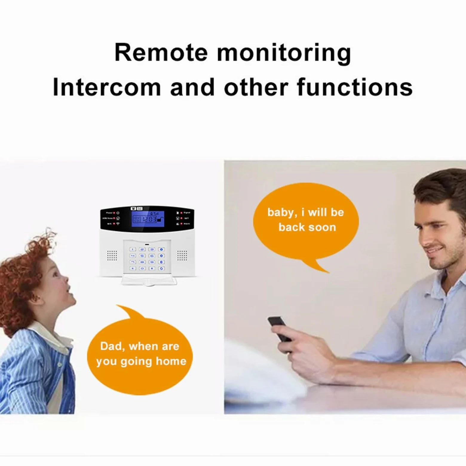 Kit di Allarme, Smart Alarm 433MHz Cavo Wireless gsm di Allarme antifurto Smart Home Security Allarme Fai da Te TUYA(G2BT4)