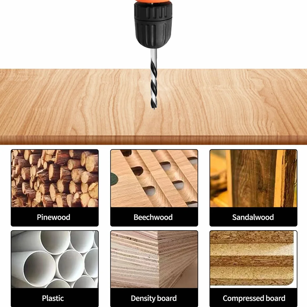 Meccion Punte Trapano Legno 3mm 10 Pezzi Brad Point Elicoidale