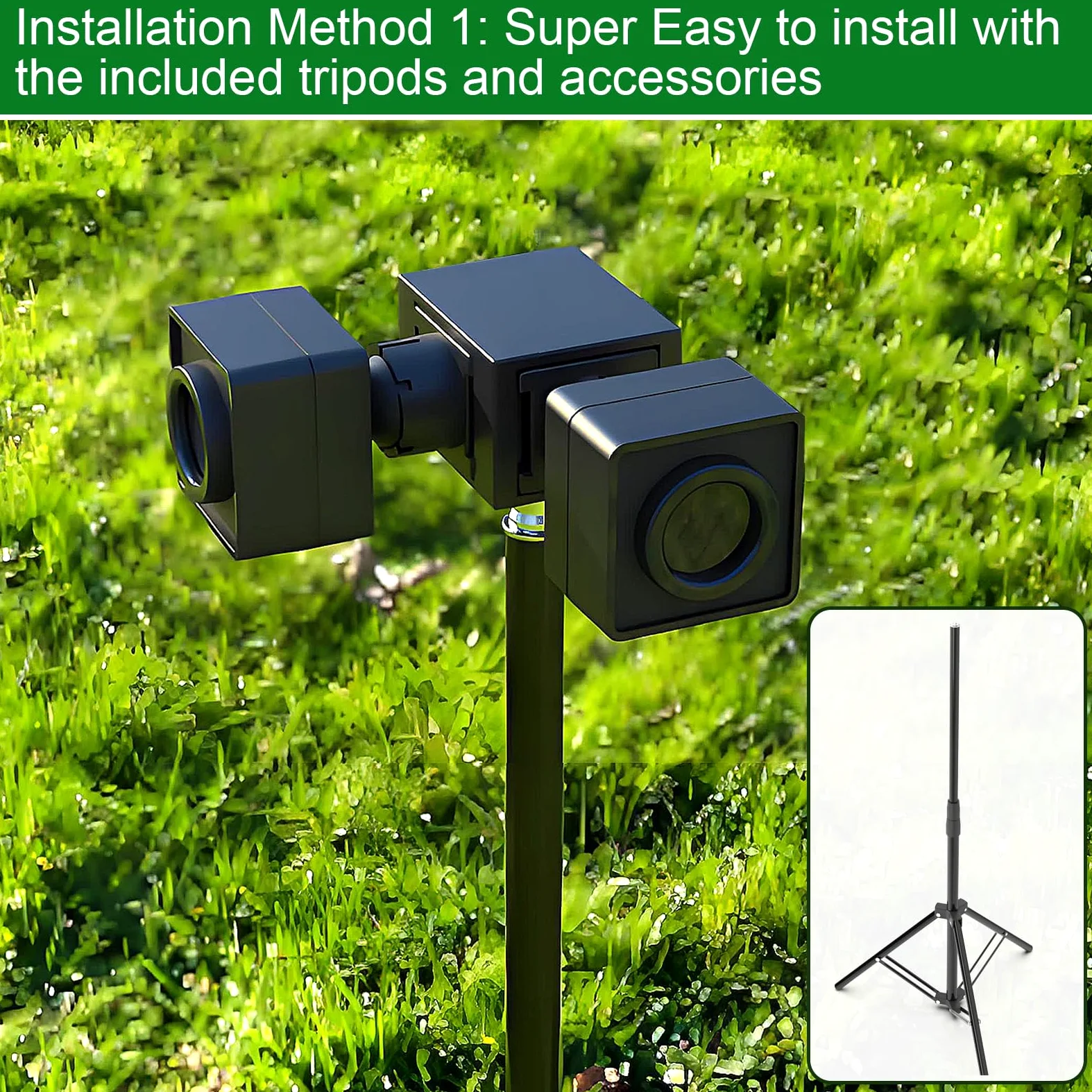 Sistema di allarme perimetrale esterno portatile - 2 ricevitori+4 sensori | Sensore di movimento wireless impermeabile da 1/4 miglio e rilevatore di sicurezza personale per camper Aler