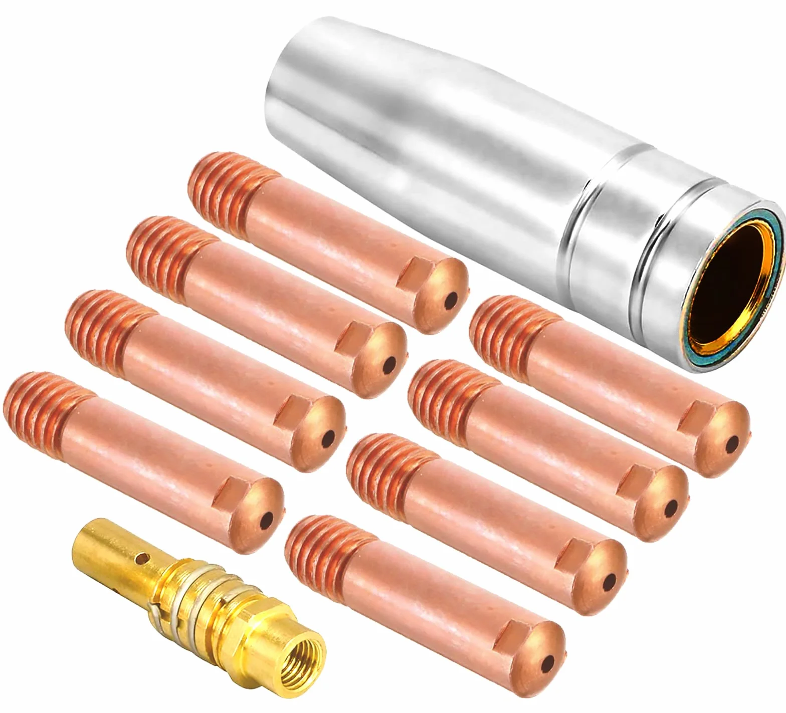 Accessori per Saldature MIG, Ugello, Punta Guidafilo M6 1,0mm, Set Materiali Consumo per Torcia 15AK