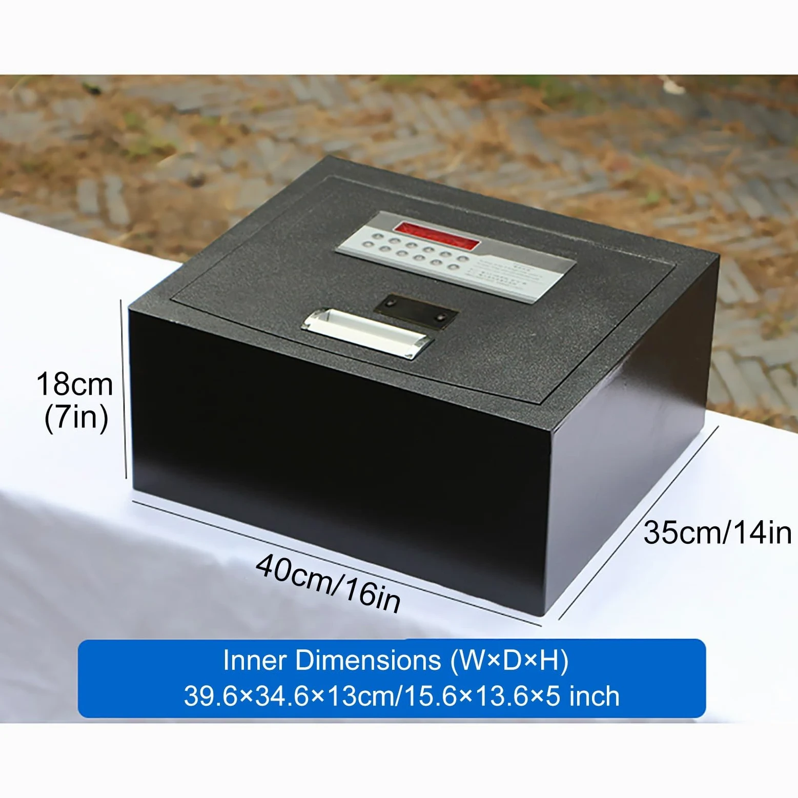 Cassaforte da Pavimento Safe con Chiave Cassetta di Sicurezza Cassaforte da Armadio per Hotel, Ufficio, Casa(40x35x18cm/16x14x7in)