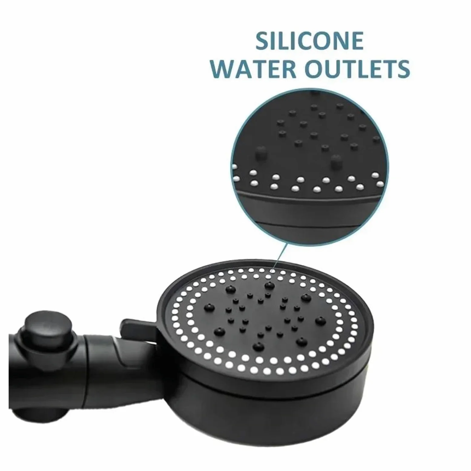Soffione doccia portatile ad alta pressione regolabile a 5 modalità per il risparmio idrico(Black Holder)