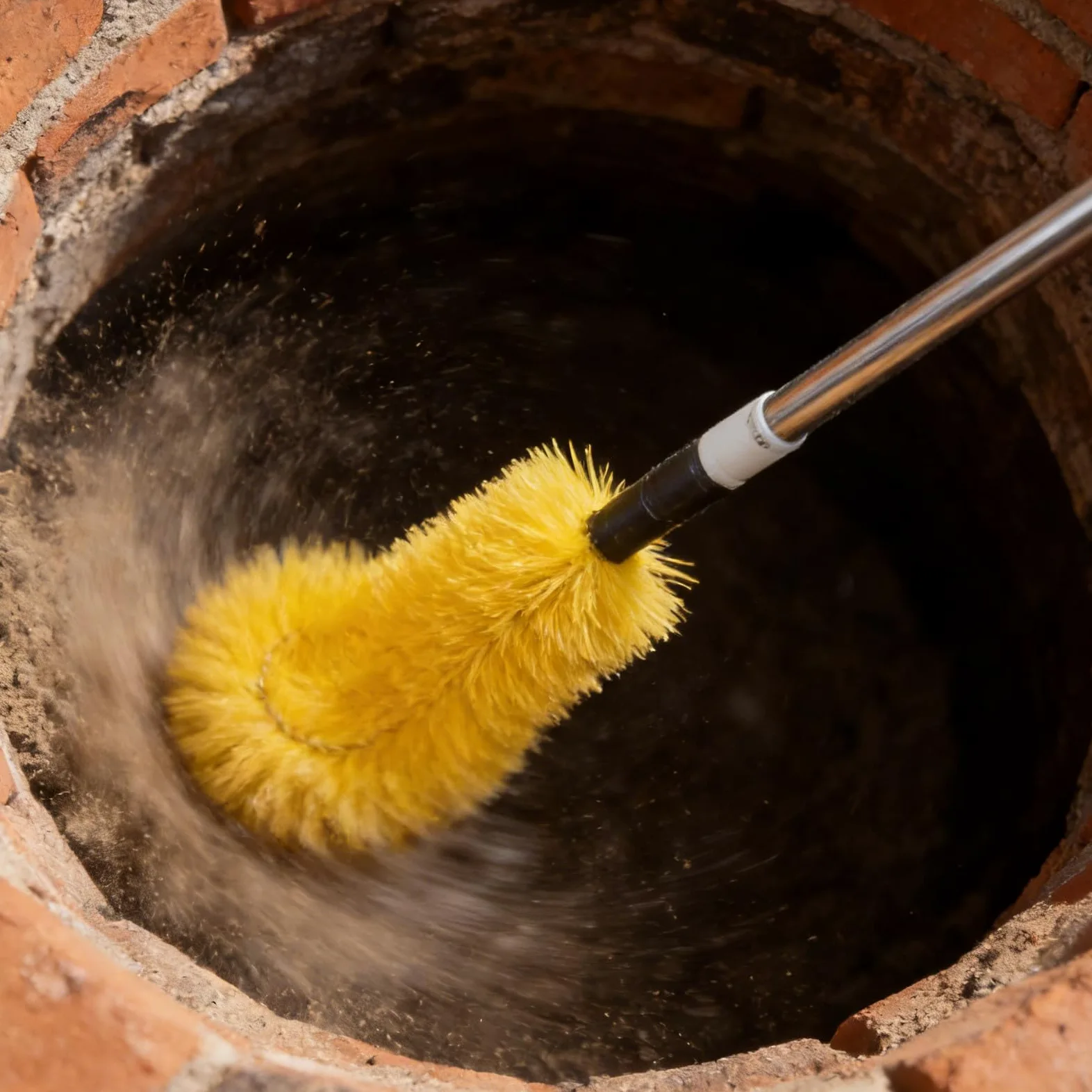 BESTYASH Spazzola per Pulizia Stufa Professionale Aste Modulari in Acciaio Inossidabile e Plastico, Accessorio Giallo per Manutenzione Stufa e Pulizia Casa