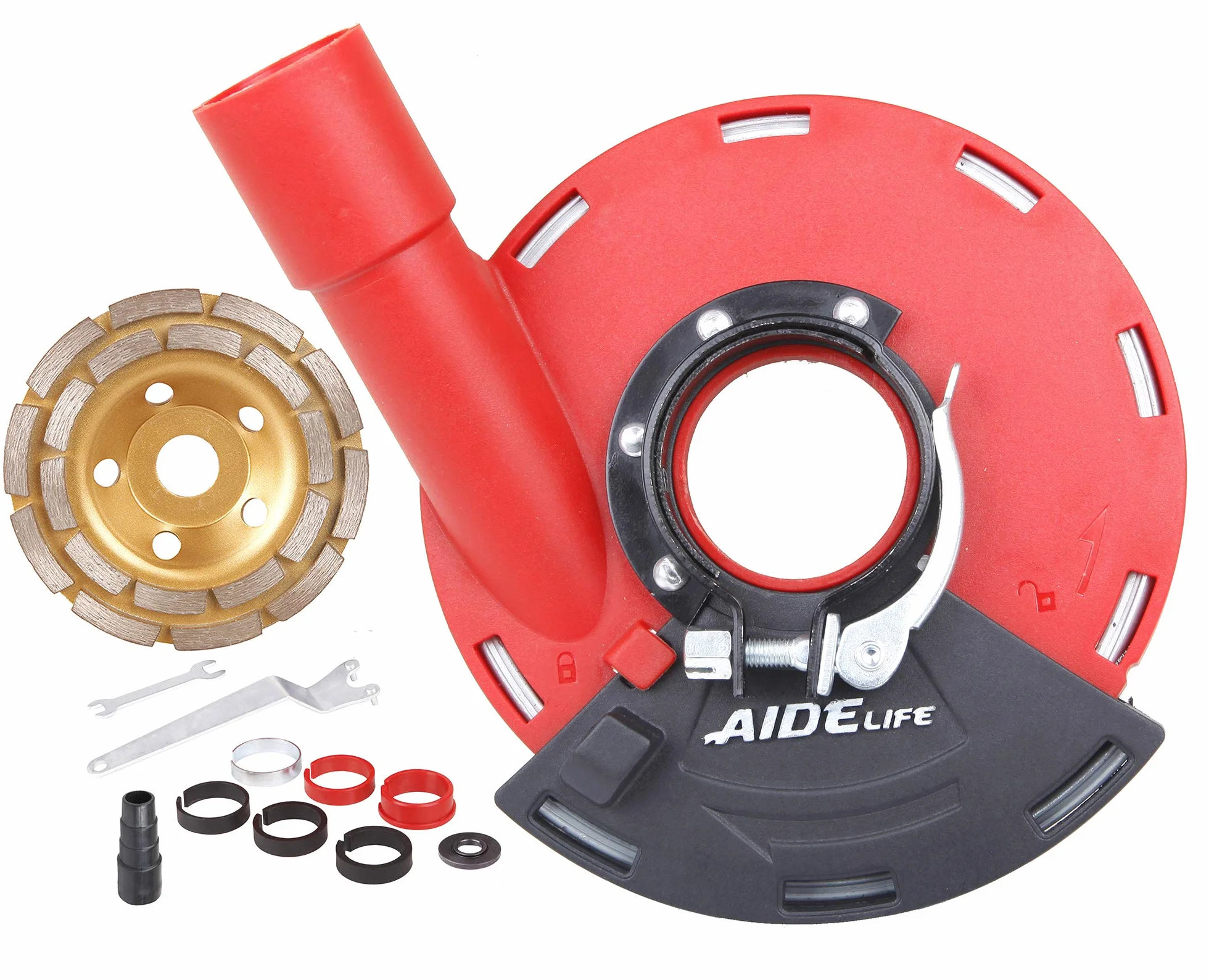 Aidelife cuffia di aspirazione universale per smerigliatrice angolare 115/125mm mola a tazza diamantata 125mm