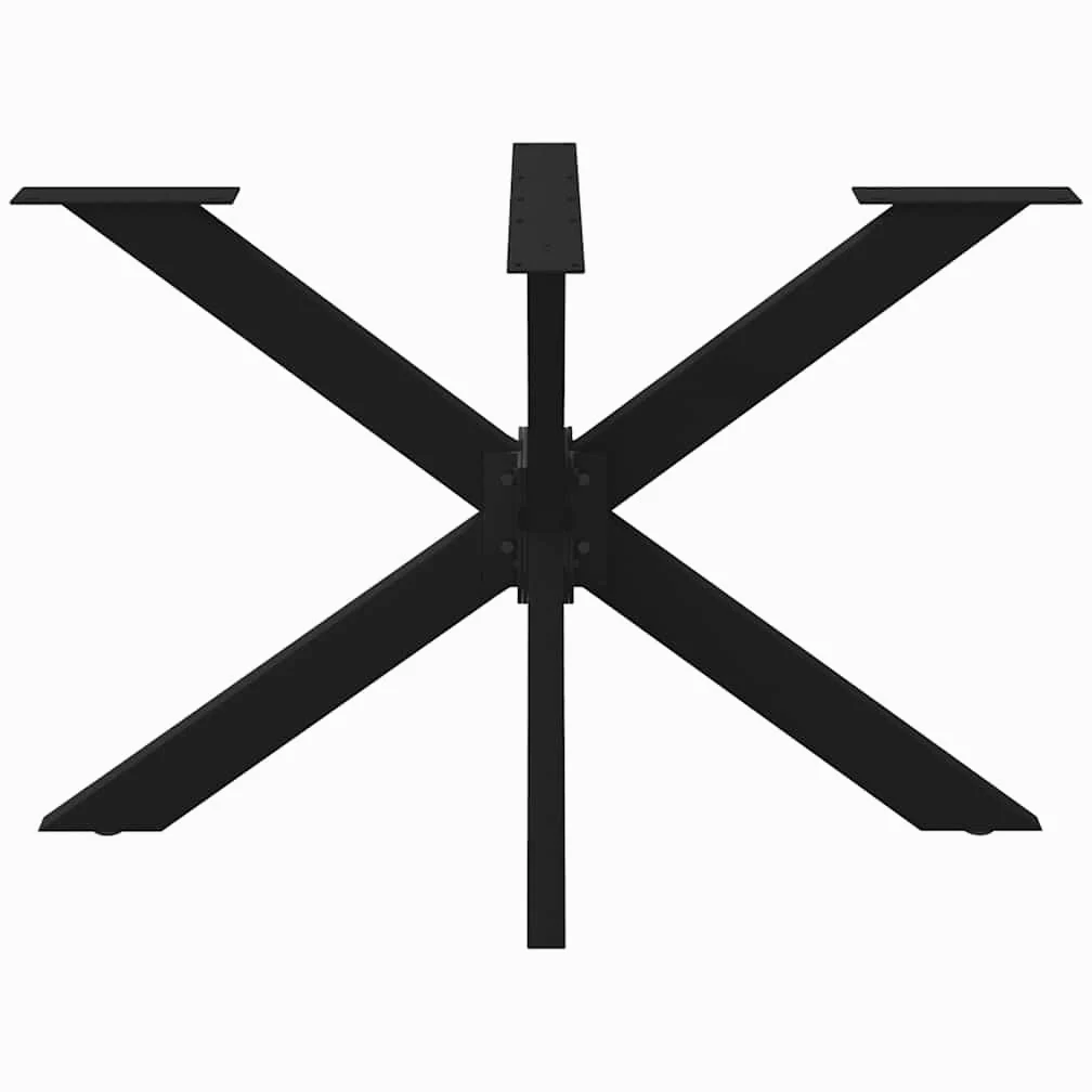 vidaXL Gamba per Tavolo da Pranzo a Forma di Ragno Nero 120x68x(72-73) cm