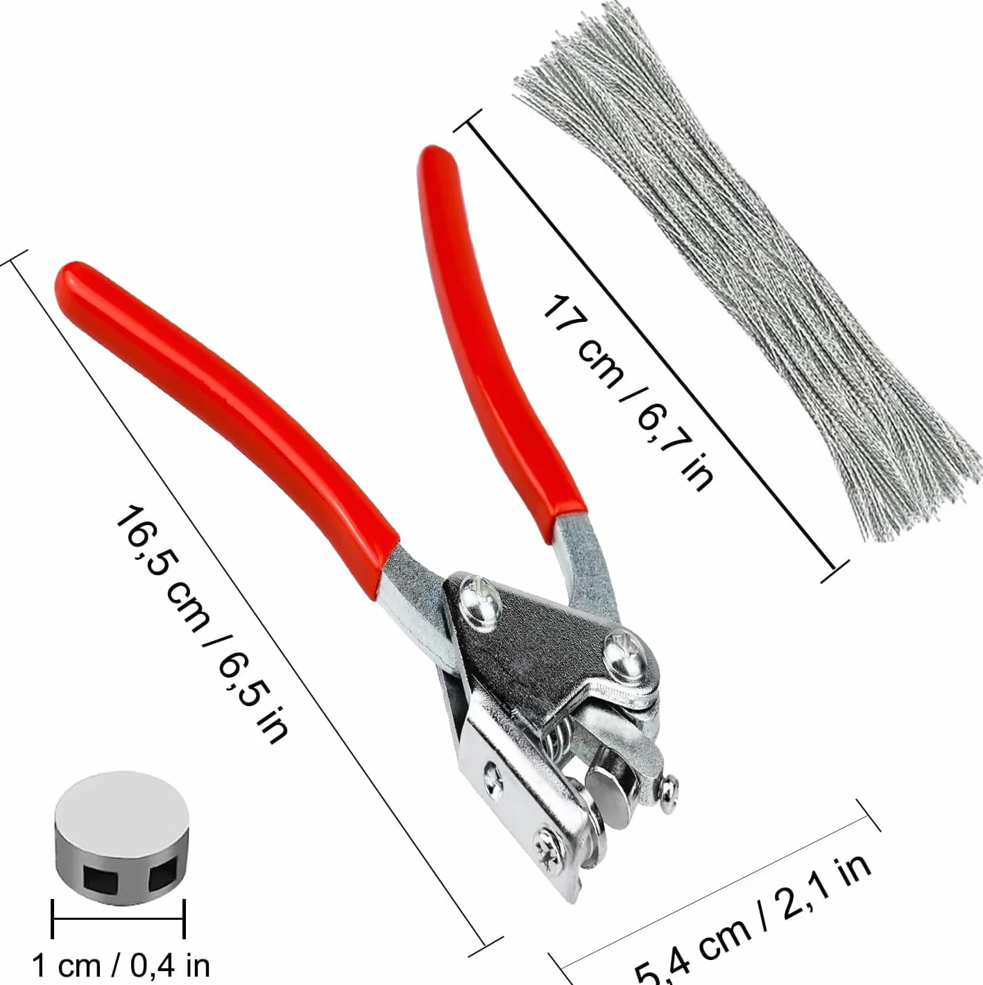 Pinza per sigillare 165 mm set con filo sigillante 170 mm e guarnizioni 10 mm