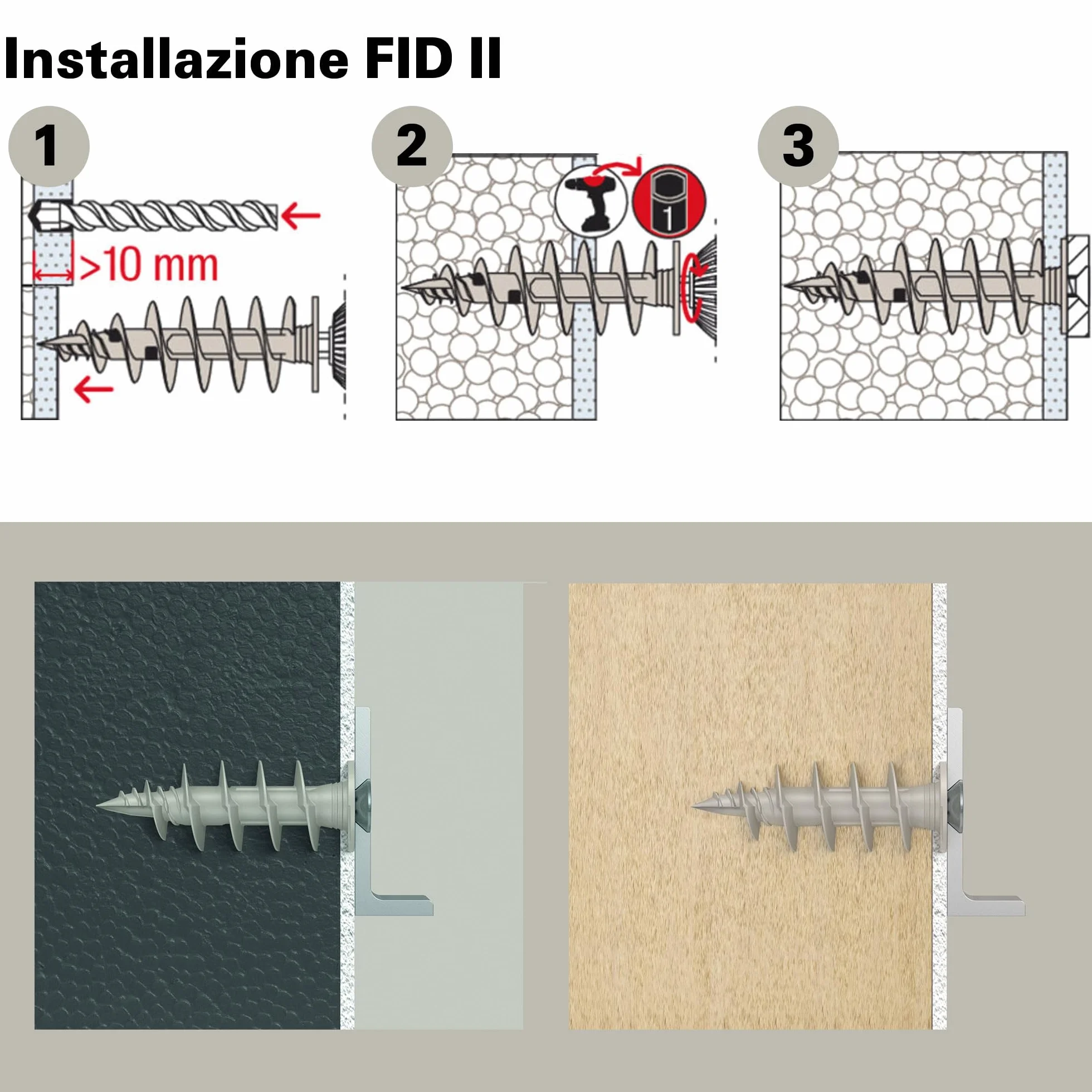 Fischer FID II 50 mm Tasselli per Cappotto Isolanti Fissaggio Carichi Leggeri