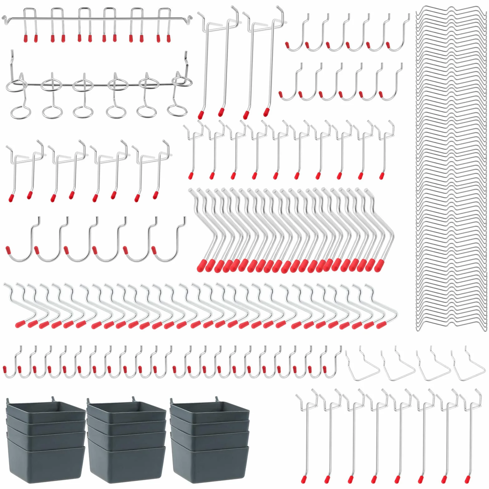 Ganci per Pannelli Forati in Metallo 230 pezzi Set Accessori Organizer