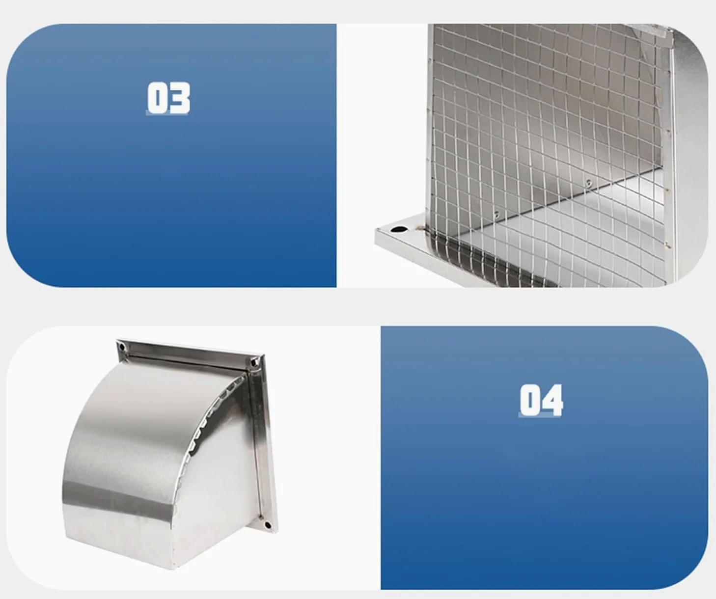 Generico Copertura per griglia di Ventilazione Esterna Resistente agli Agenti atmosferici con Protezione - Facile Installazione Anche per Aperture Irregolari, Soluzione di Ventilazione Durevole.