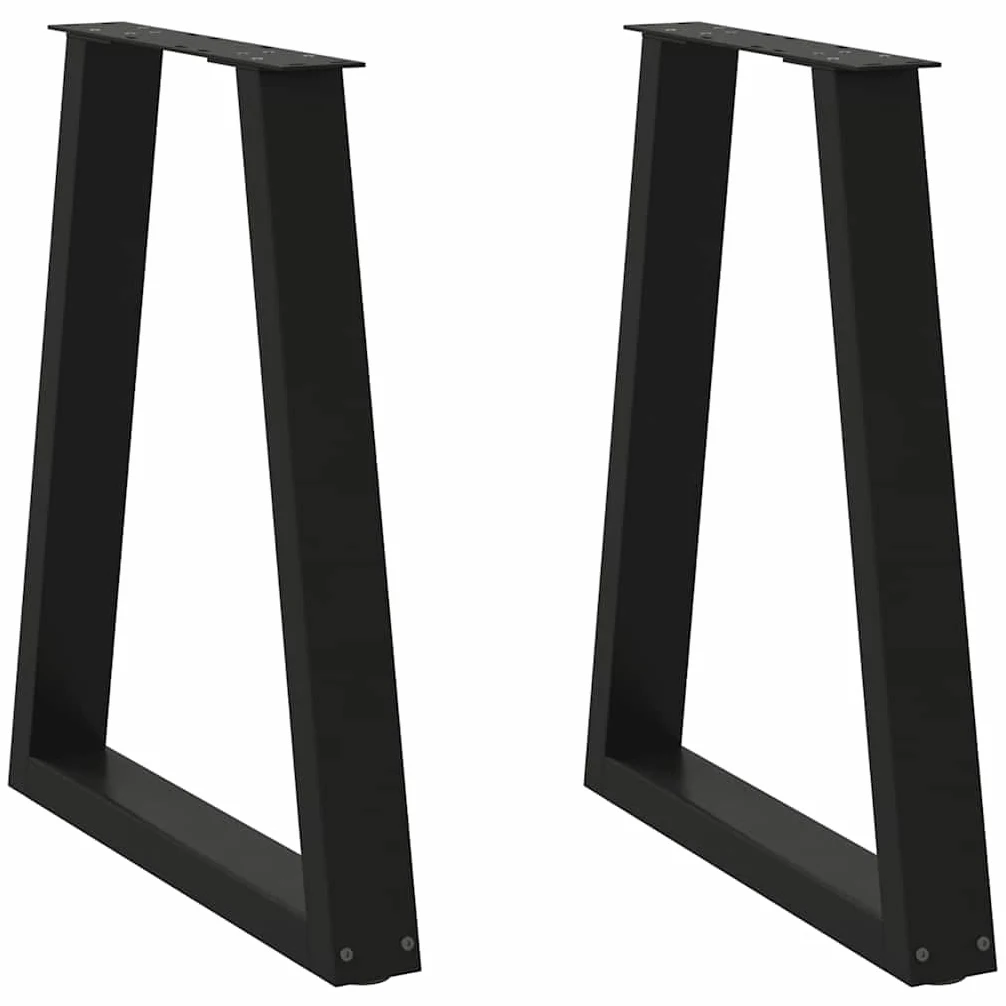 vidaXL Gambe per tavolo da pranzo a forma di V 2 pz nere 60x(72-73,3) cm in acciaio