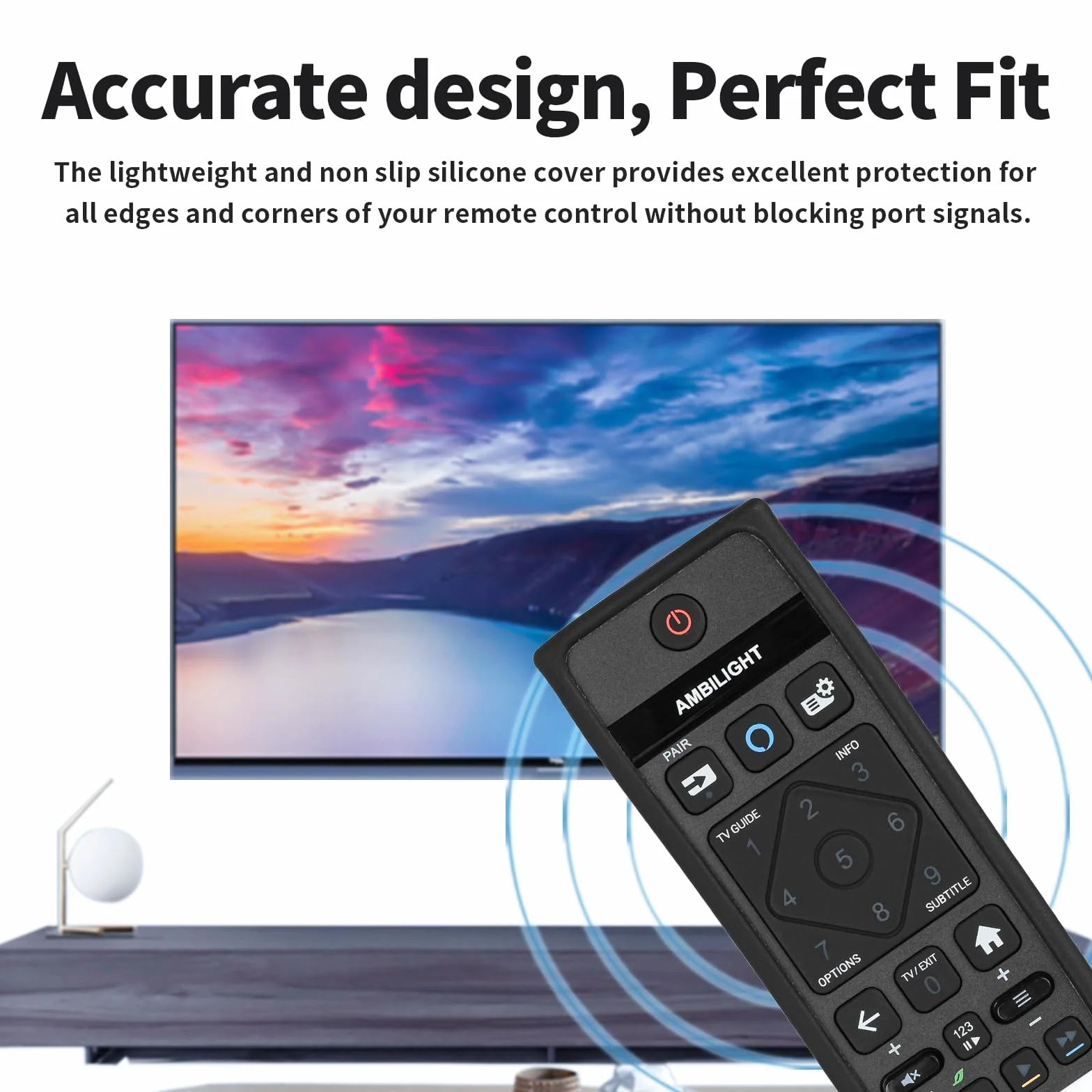Custodia Telecomando in Silicone Compatibile Con Philips SRC-3215-01 SRC-3215-06 SRC-3216-12 SRC-3216-06S TV Telecomando Copertura Protettiva Antiurto Con un Cordino(Nero)