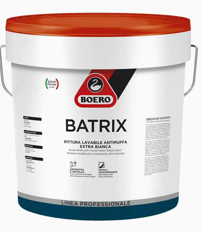 PELLECCHIA 1969 | BOERO BATRIX PITTURA LAVABILE ANTIMUFFA EXTRA BIANCA (13 Litri)