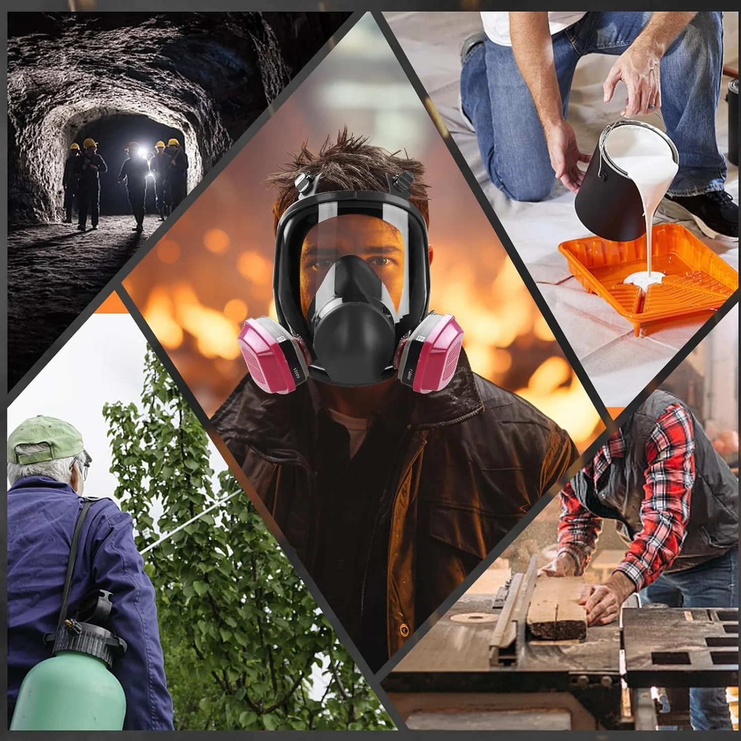 Maschera respiratoria integrale con filtri 60921 2097 antigas riutilizzabile per sopravvivenza nucleare chimica verniciatura