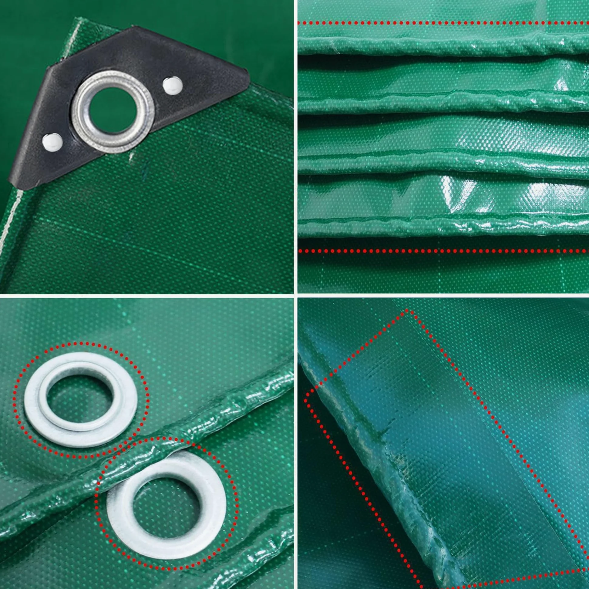 YANFEILI Telone Rinforzato,2x2.5m 520g/m² telo PVC con Occhielli telo in tessuto e protettivo,telone rinforzato occhiellato verde