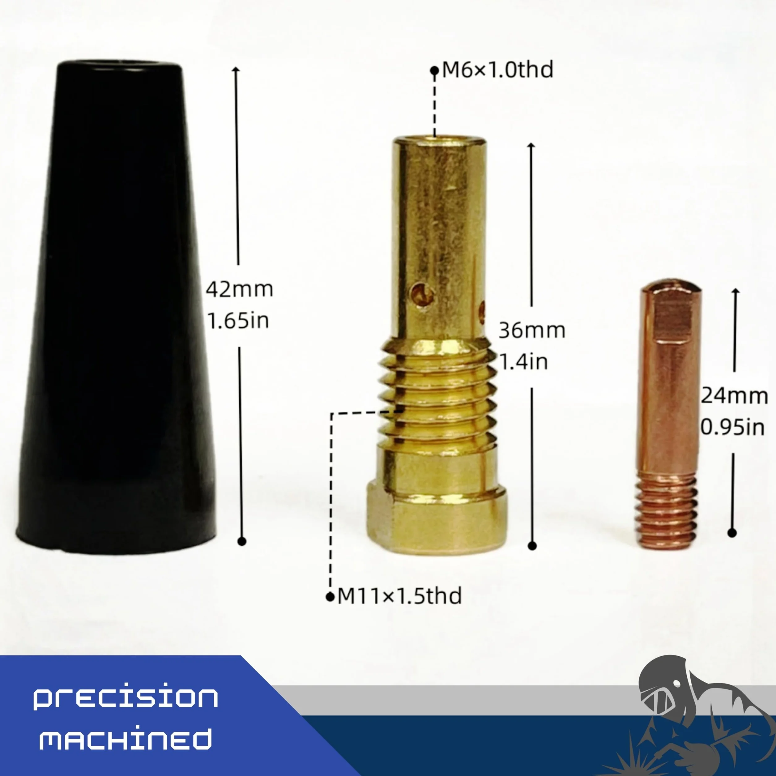 Set di 24 pezzi accessori per saldatura MIG MAG AK14 MB14 0,8 mm M6