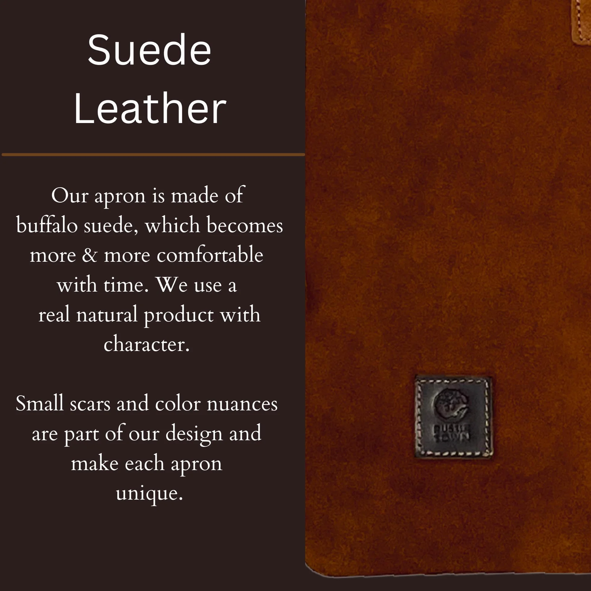 Rustic Town Genuine Leather Grill Work Apron with Tool Pockets ~ Adjustable up to XXL for Men & Women ~ Gift Ideas for Him Her