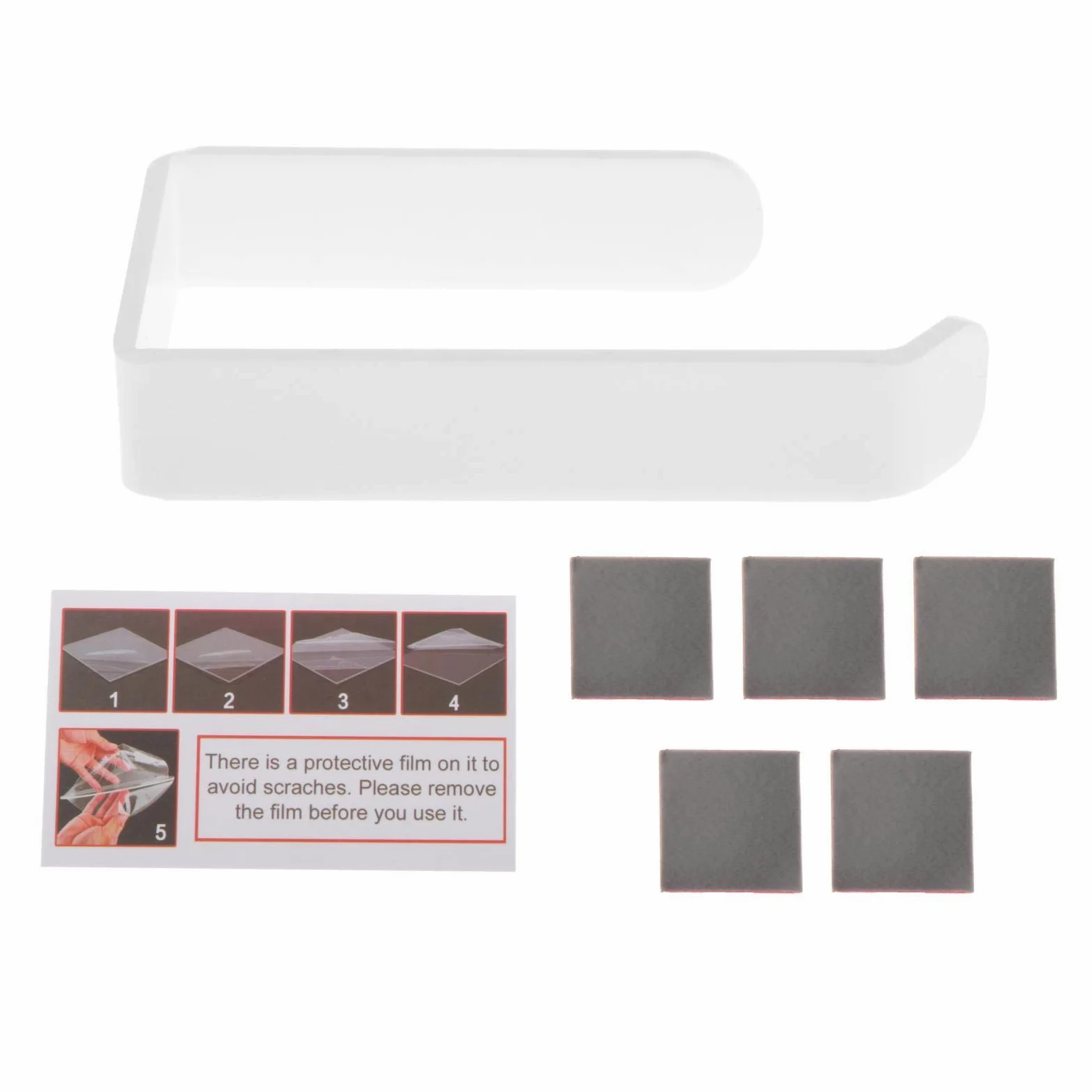 XYNSNDB Portarotolo Adesivo Acrilico Bianco per Bagno e Cucina Installazione Semplice Senza Foratura Supporto a Parete per Carta velina