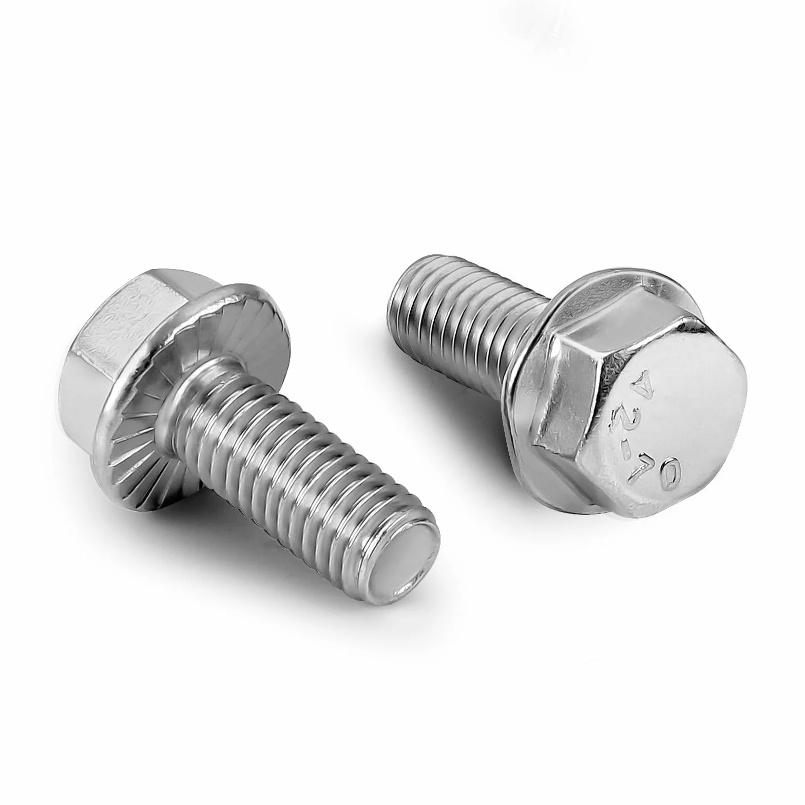 Bulloni a flangia esagonale M8-1.25 x 16mm acciaio inox 18-8 A2-70 filettati 15 pezzi