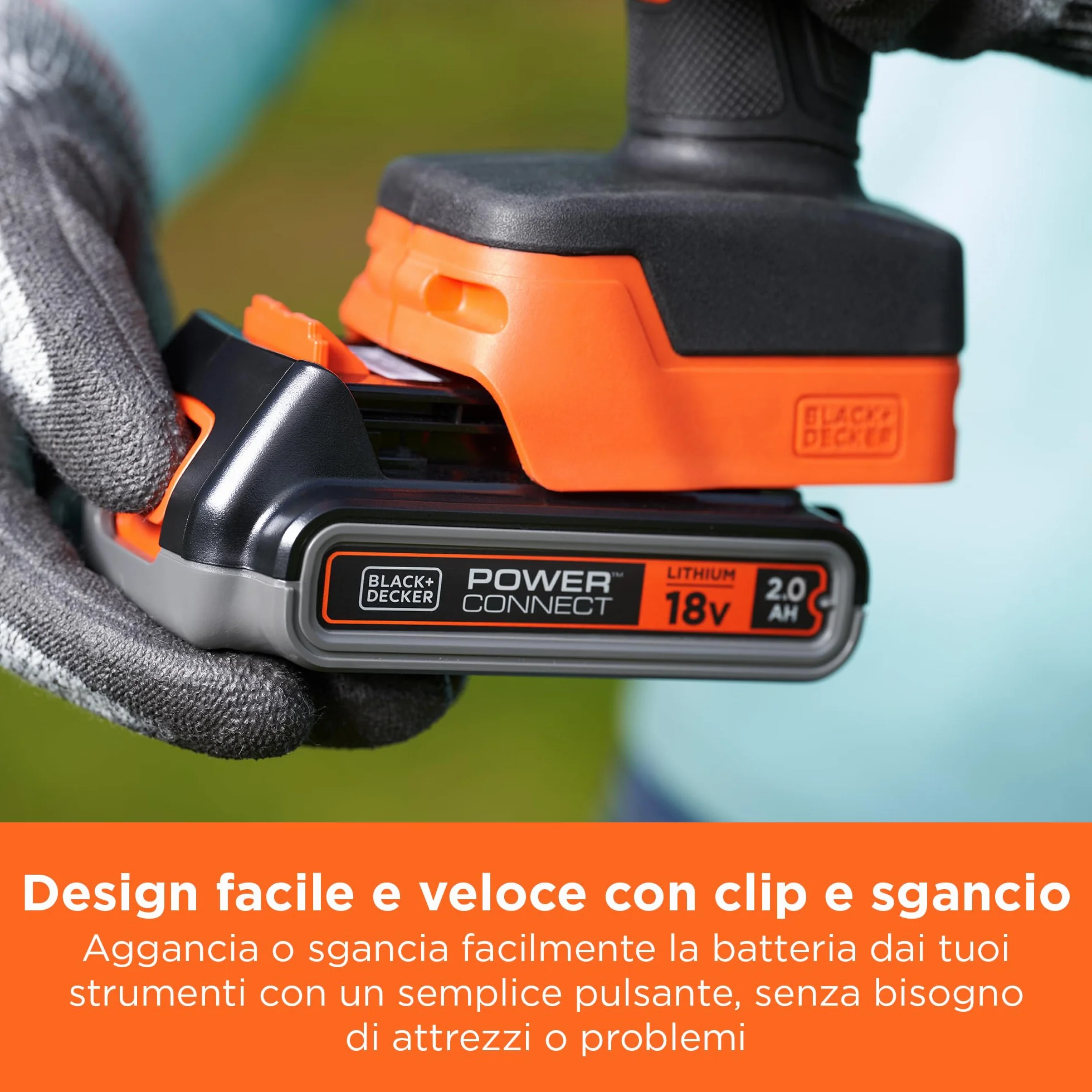 BLACK+DECKER batteria agli ioni di litio 18V 2.0Ah BL2018-XJ