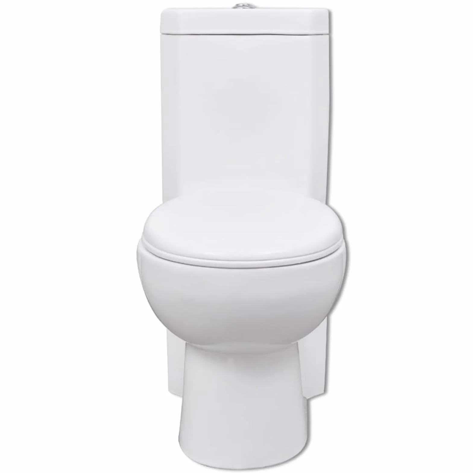 Homgoday WC in ceramica, WC compatto a pavimento WC con meccanismo a doppio scarico WC WC ad angolo in ceramica bianca
