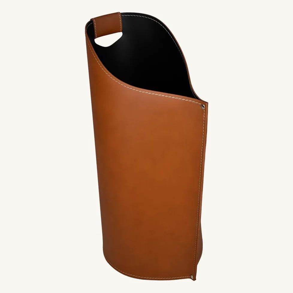 LIMAC Design SAPEL, Borsa moderna Porta Pellet in Cuoio, Contenitore pellet per Stufa, Originale Sacca porta-pellet per caminetto, prodotto in Italia. Marrone