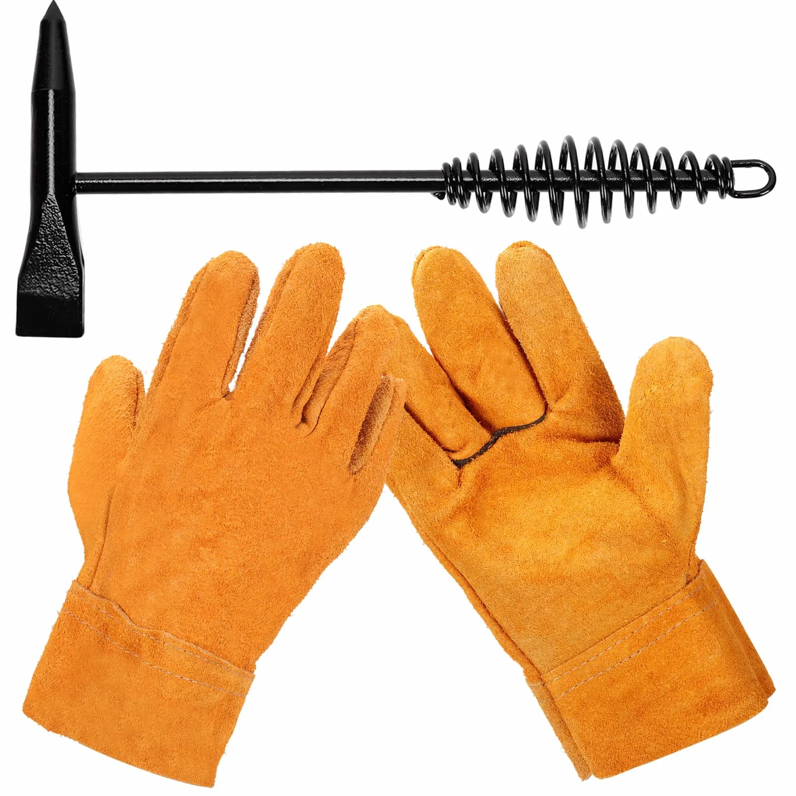 Swpeet martello saldatura 25,4 cm guanti saldatura rimozione scorie manico molla elicoidale