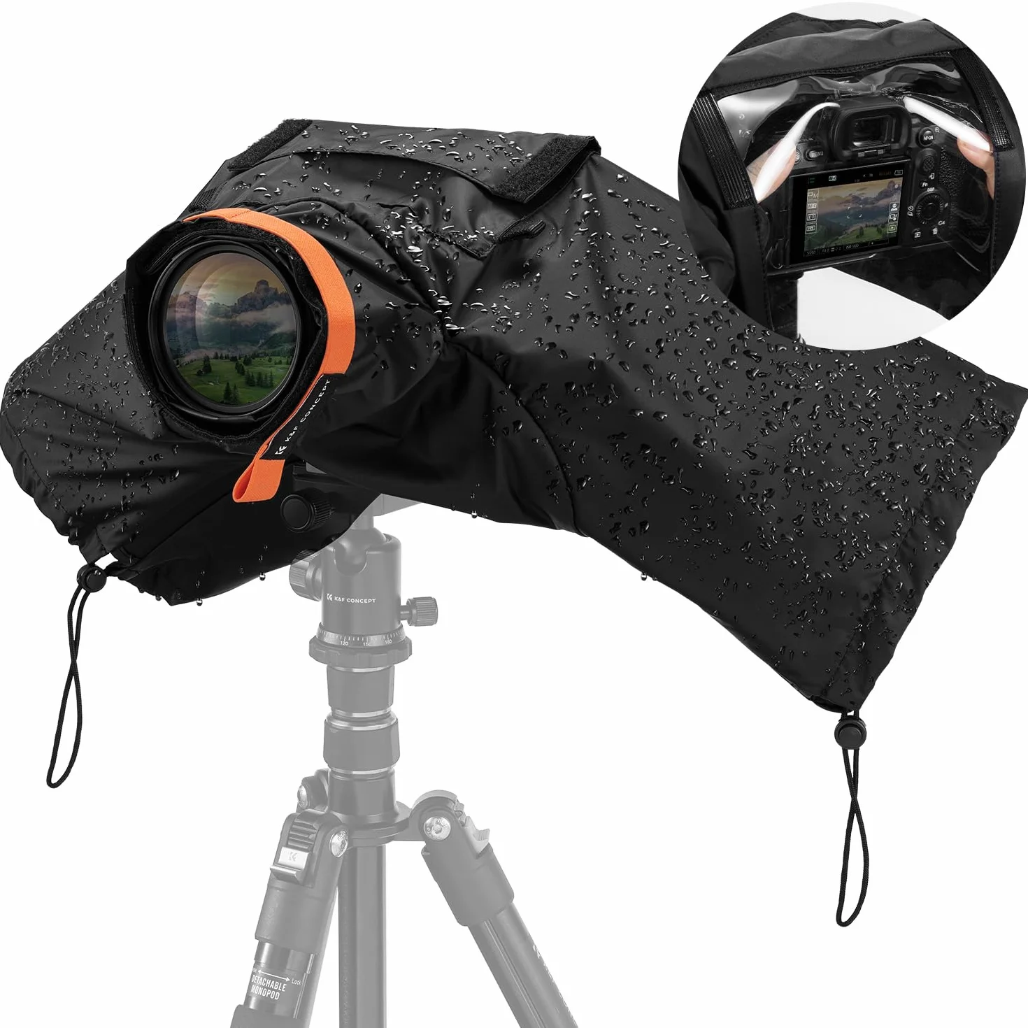 K&F Concept Copertura Antipioggia per Fotocamera, impermeabile antipolvere fotocamera copertura di protezione raincover per Nikon Canon Sony fotocamera DSLR