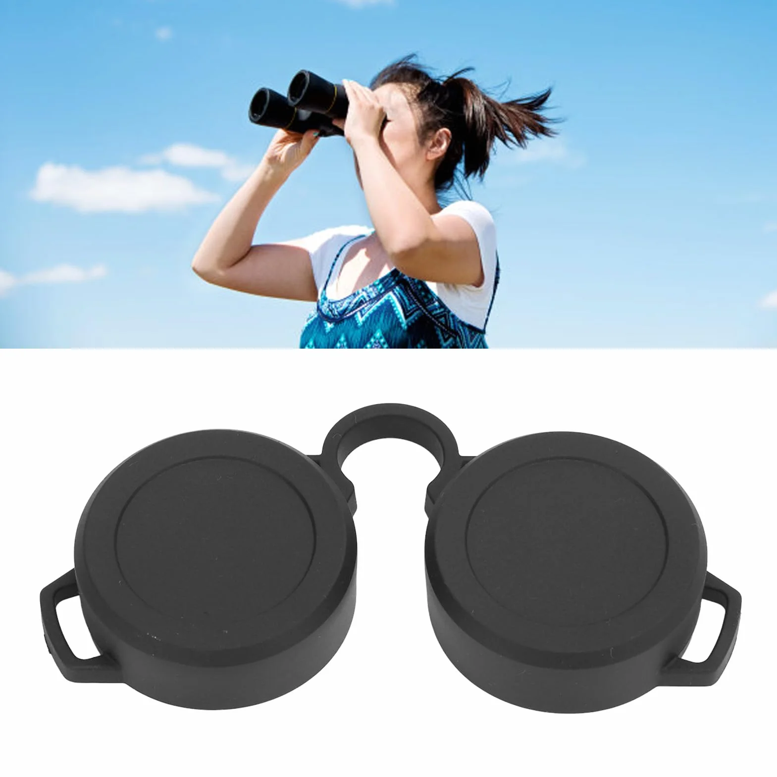 Generic Copertura Antipioggia per Binocolo Coprioculare Protettivo Flessibile per Uso Esterno Adatto a Obiettivi da 42-45 Mm per Birdwatching Gomma da Escursionismo