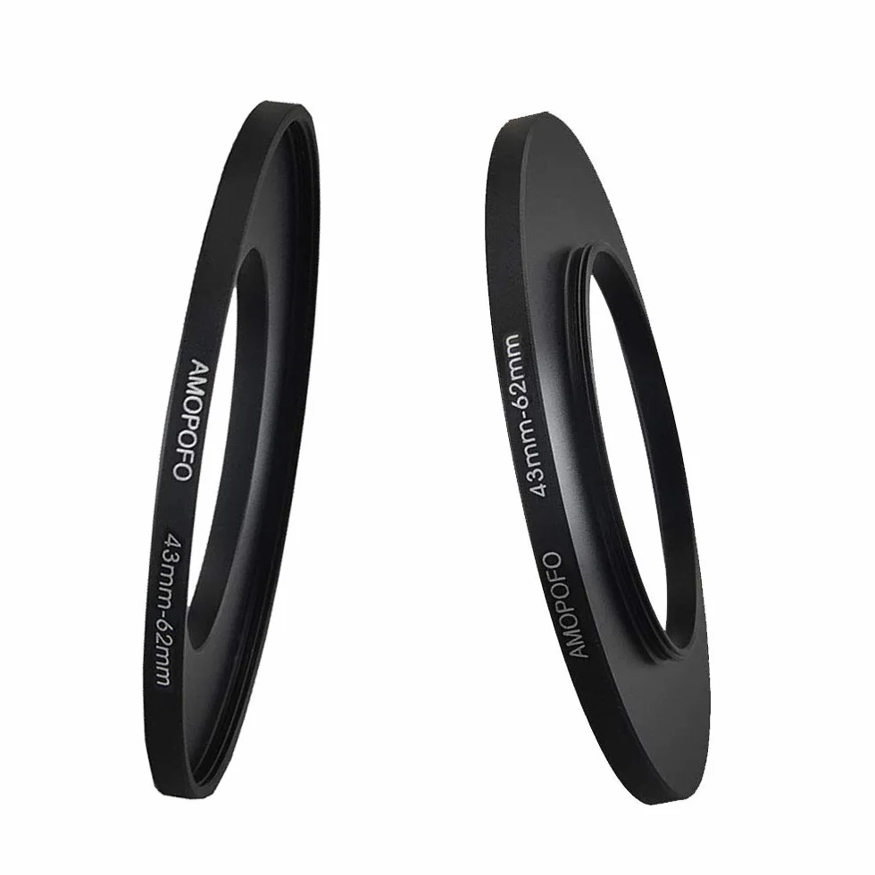 Anello filtro in metallo per fotocamera da 43 mm a 62 mm, adattatore per filtro Step Up da 43 mm a 62 mm con filettatura filtro da 43 mm su anello filtro da 62 mm