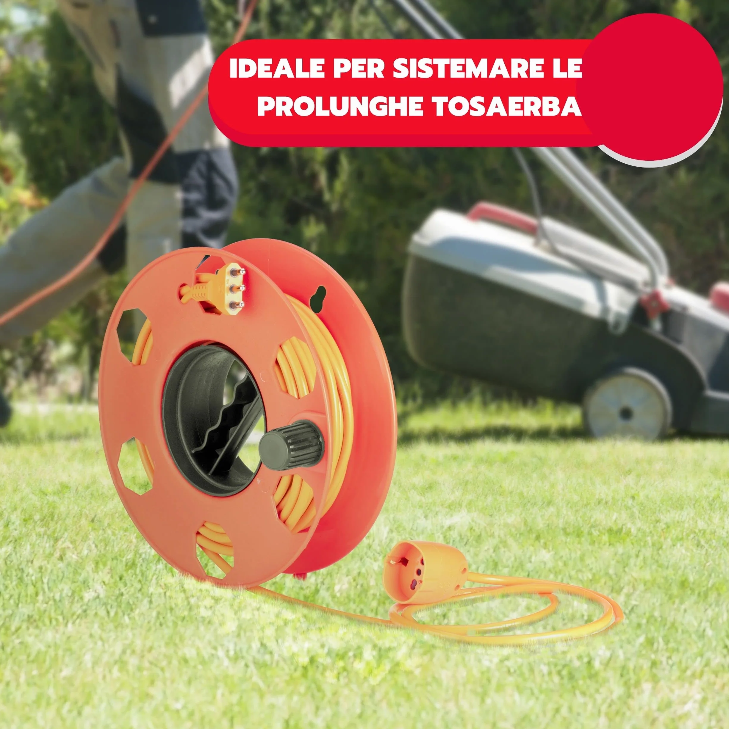 POLY POOL - PP2603 ROLLY Rullo Avvolgicavo per Trasportare e Sistemare Cavi - Avvolgi Cavo per Prolunghe Elettriche, Corde, Tubi Flessibili - Avvolgi Cavi fino a 30m