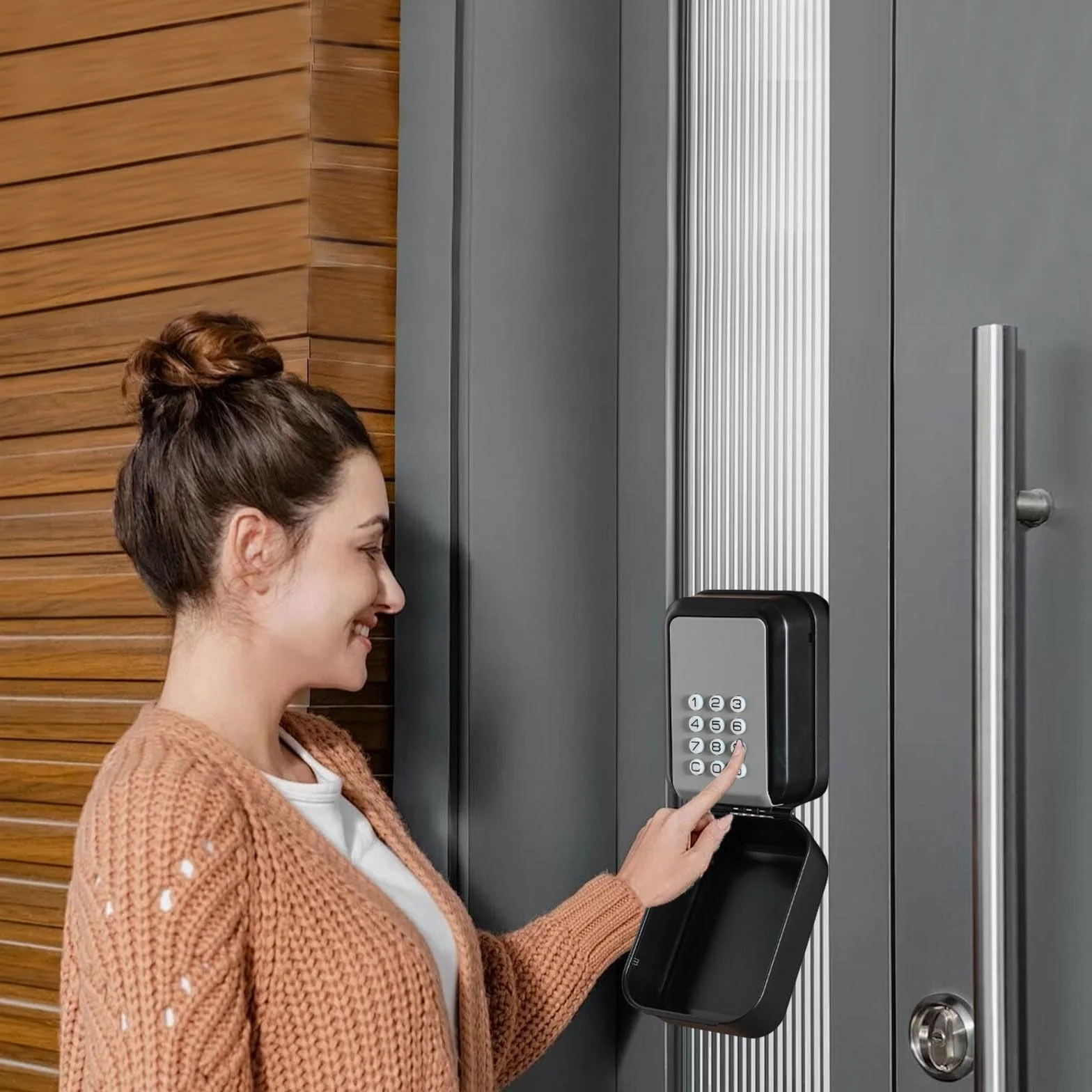 Smart Key Box, Bluetooth Lock Box supporta app TTLock e codice PIN, cassaforte con codice numerico a 12 cifre, adatto per esterni e impermeabili