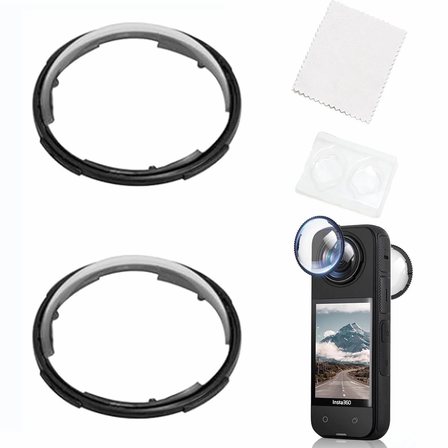 2 protezioni premium per lenti Insta360 x 4 accessori, per protezione obiettivo Insta 360 x4, accessori di protezione per obiettivo girevoli, filtro UV, antigraffio, protezione standard (Not for X4