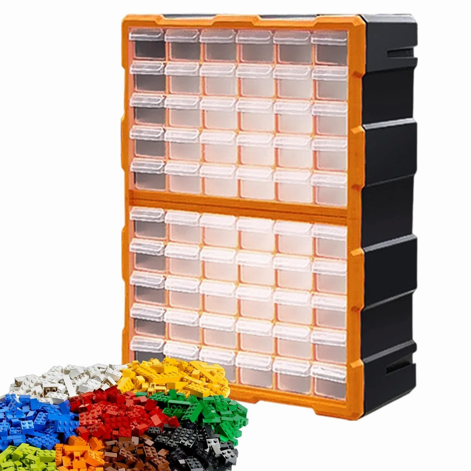 Organizzatore di – Scatola degli attrezzi per insegnanti, 60 scomparti | organizer per trucchi, organizer per attrezzi con serratura sicura per album di ritagli, arte, hobby, bulloni,