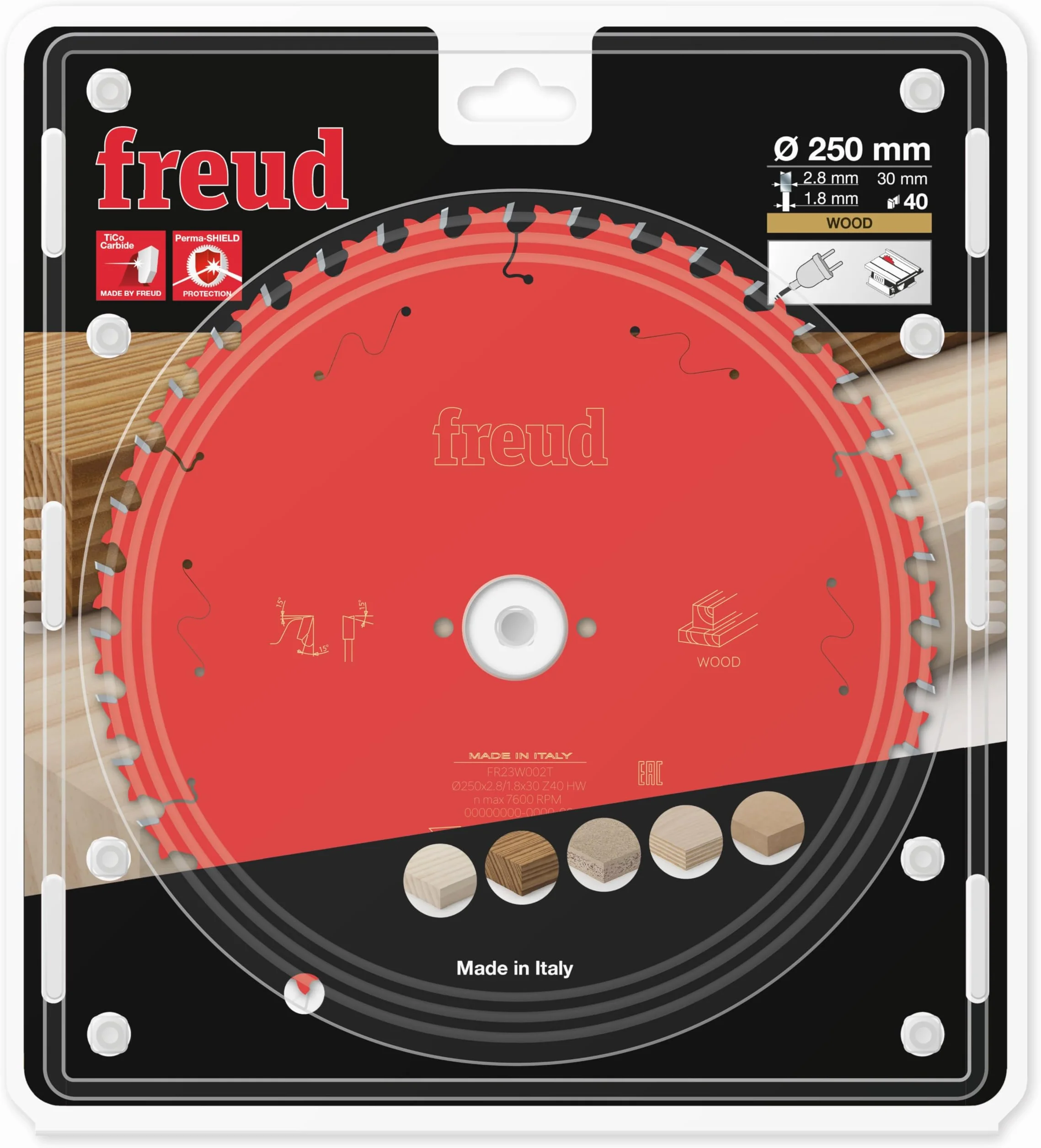 Freud lama circolare D250mm d30mm 2,8/1,8mm T40 FR23W002T