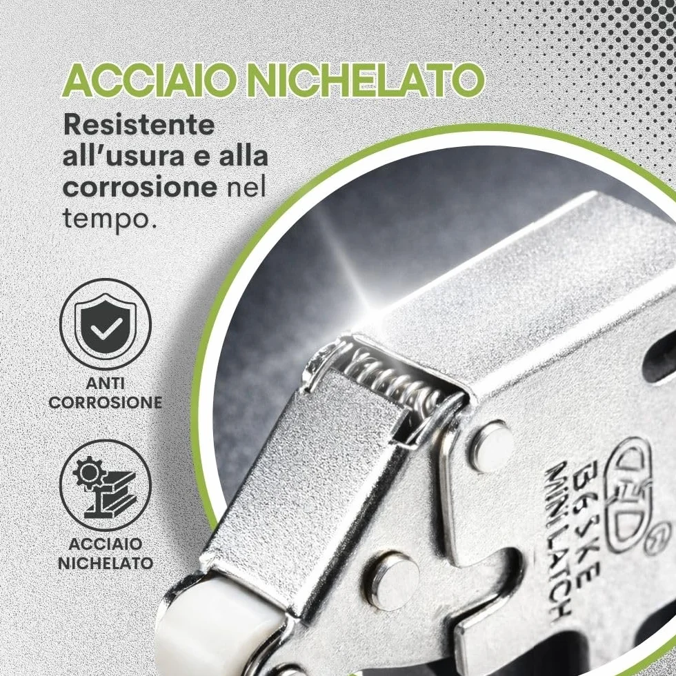 4 pz. Meccanismi push pull modello mini Latch – originali BASKE - clic clac per botole e sportelli di ispezione – scrocco a molla (4 pz.)