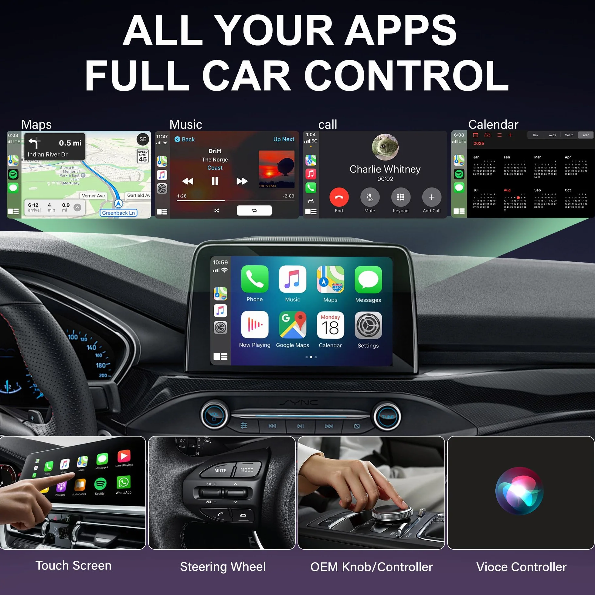 Adattatore CarPlay Wireless – Adattatore Android Auto Wireless, Wi-Fi 5,8GHz Plug & Play, Mini e Stabile, iOS 10+/Android 10+, Connessione Automatica Rapida per Auto dal 2016 in poi (11 Pezzi)
