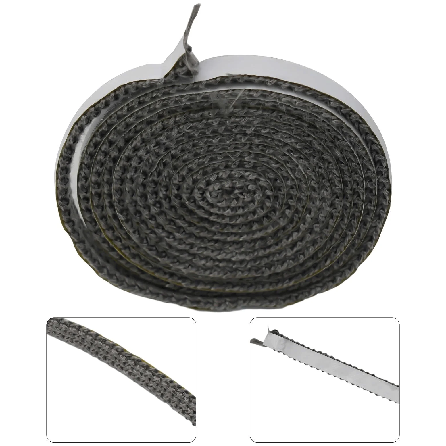 Corda piatta per stufe, Guarnizione in vetro con corda nera for stufa in fibra di 10 mm/15 mm x 2 for, caldaia, forno(10mm)