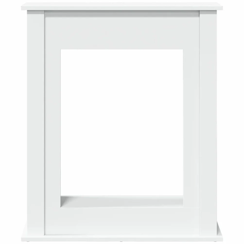 Cornici per camino, bianco, 75 x 20 x 87,5 cm, in legno per soggiorno