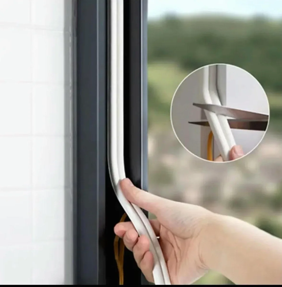 Tipo I/D/E Striscia Sigillante in Schiuma per Porte e Finestre Striscia Adesiva Autoadesiva per Isolamento Acustico Striscia Antifurto per Telaio della Porta Antivento-Grigio 14-12-12M