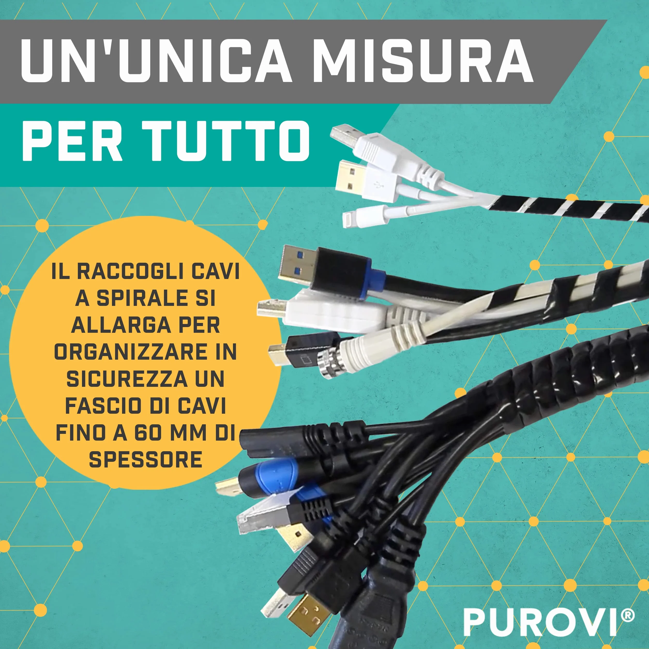 Guaina Copri Cavi Elettrici Trasparente Flessibile Espandibile 10m Cavo Spiralato per Nascondere Fili