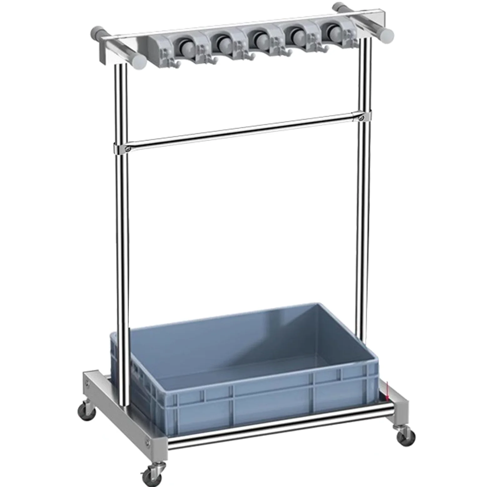 porta scope A Pavimento Appendino Per Mocio/ Porta Scopa, Rotolante Alto 122 Cm Portamocio Per La Pulizia Organizzatore Di Attrezzi Da Giardino, Per La Casa Lavanderia Scuole Hotel ( Color : Gray1 , S