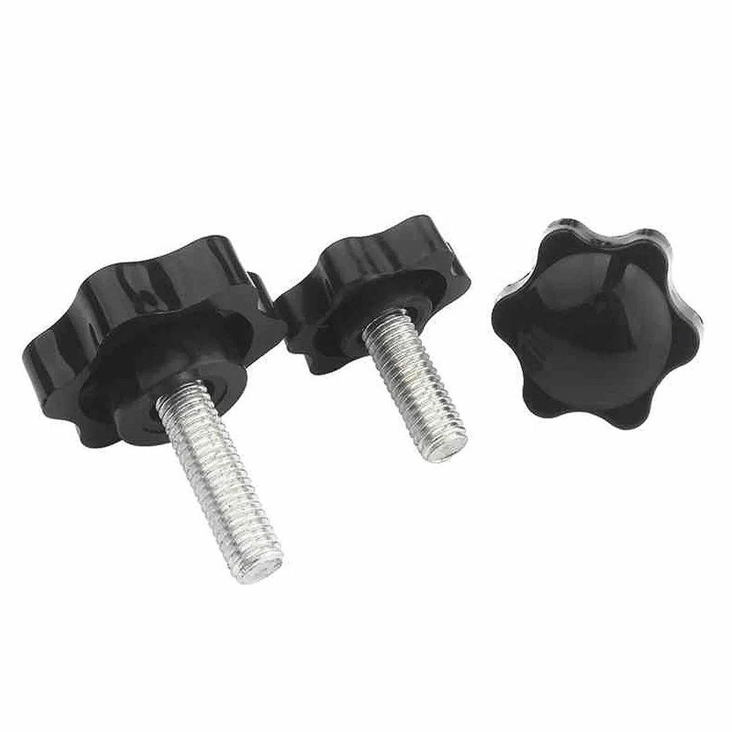 Vite a testa zigrinata M6×40mm Manopola di serraggio in plastica nera Maniglia a stella per macchina utensile